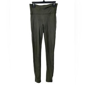 SPANX‎ Faux Leather Sculpting Leggings Olive Green Size SMALL Style 2437